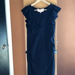 Ruffle-detail maternity dress, M